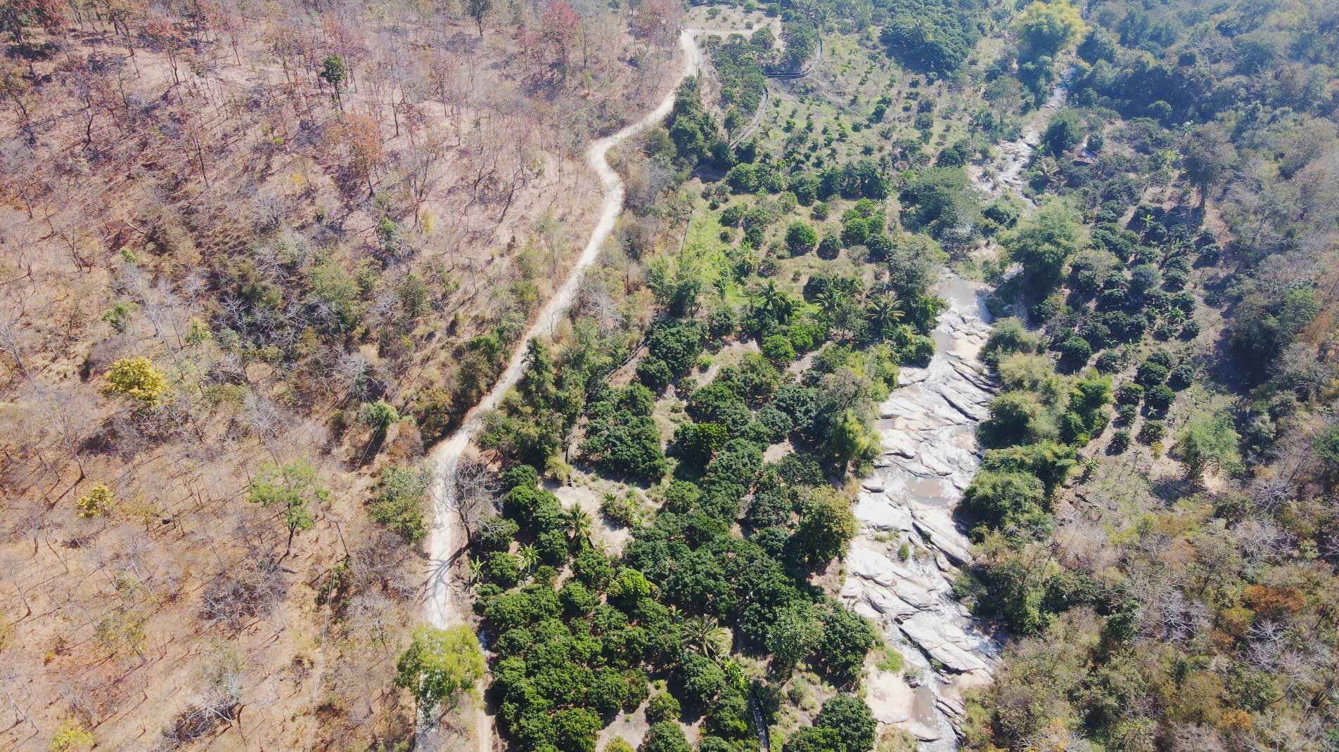 Back roads of Doi Inthanon from a drone