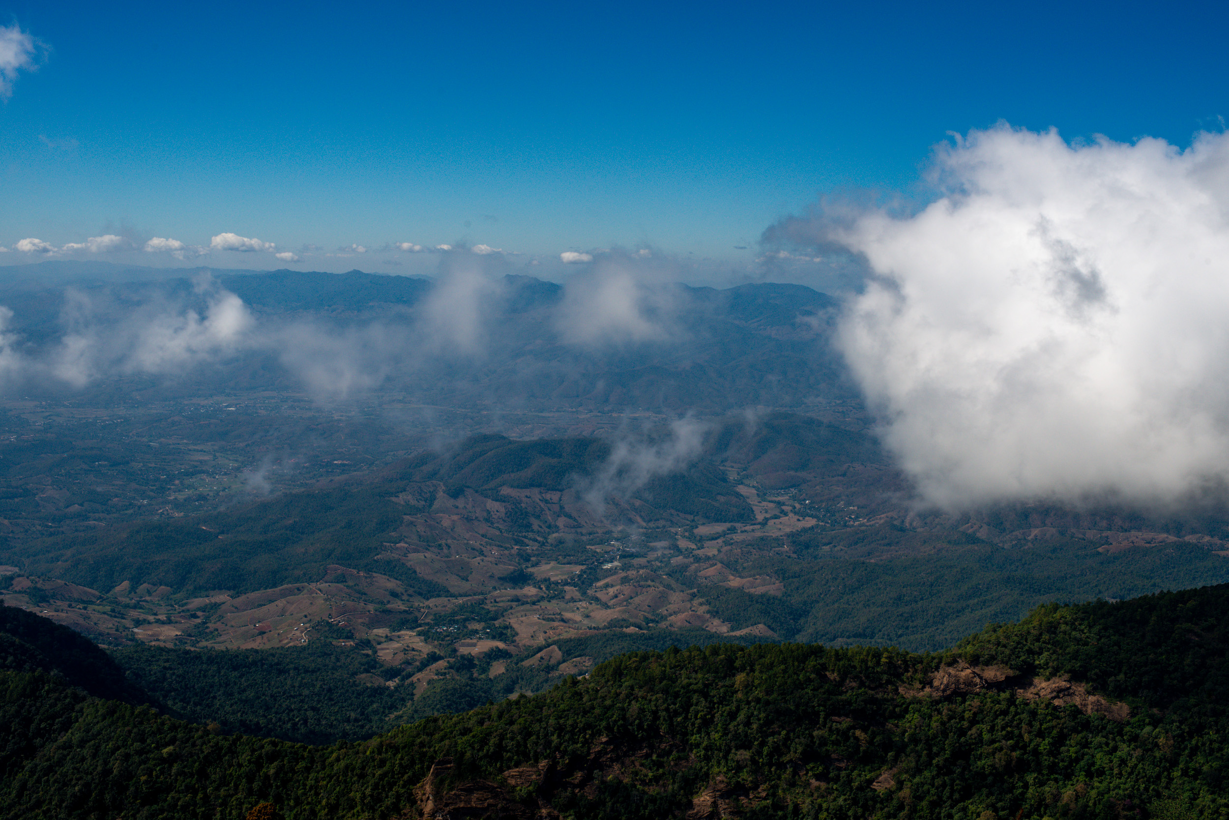 View looking from Doi Inthanon in Thailand.